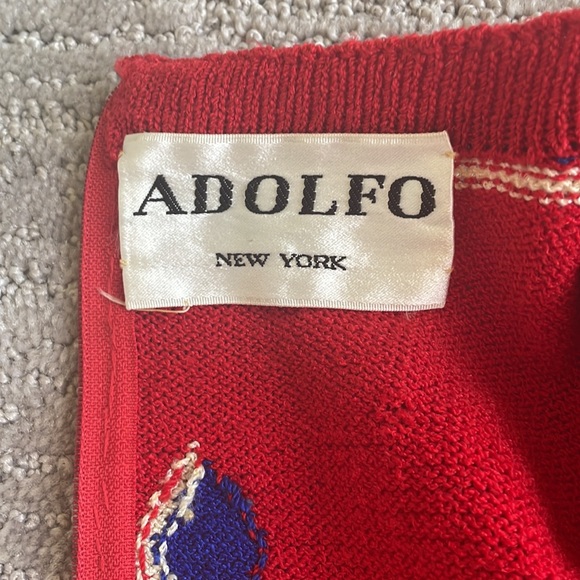 ADOLFO NEW YORK Vintage Knit geo patterned dress - Picture 9 of 9